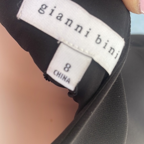 Gianni Bini Black dropwaist halter string dress ruffle trim 8 NWT - Picture 9 of 9